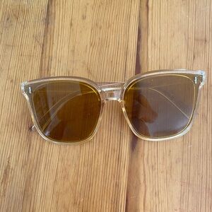 Free with Purchase! Clear Peach/Yellow fashion sunglasses.